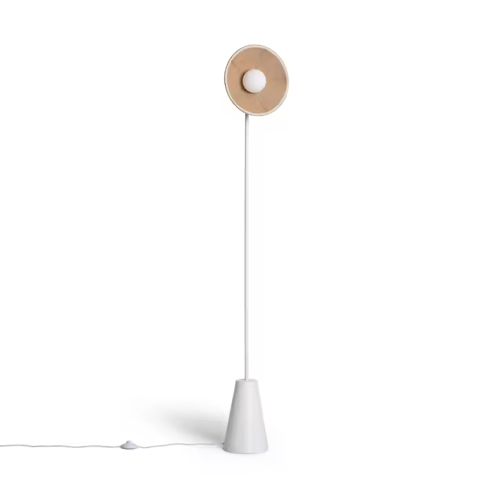 Ledkia Lámpara de Pie Rafia y Cristal Erede Natural - 1