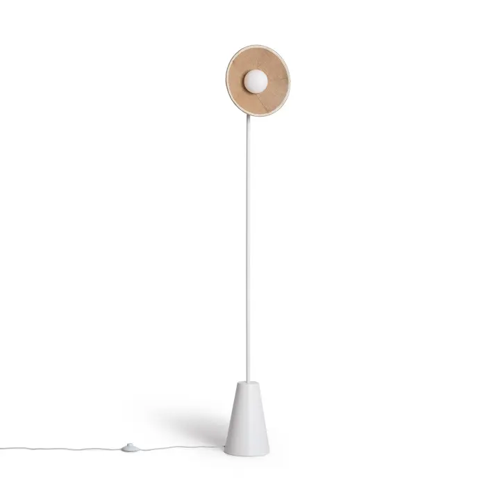 Ledkia Lámpara de Pie Rafia y Cristal Erede Natural - 1