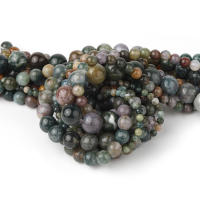 Talismán De Agate India Natural Redondo De Cuentas Sueltas Para Hacer Joyas DIY Pulsera Collar Accesorios Longitudes 6m 8m 10m - details 5
