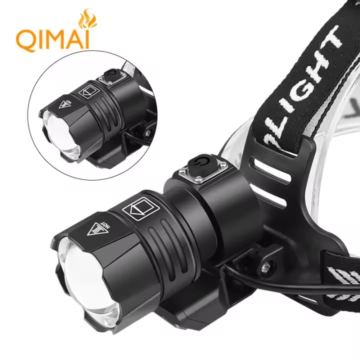 Faro delantero XHP90+COB de luz potente con carga USB y zoom, luz roja de advertencia, faro delantero de conducción nocturna para exteriores de larga duración. - 1