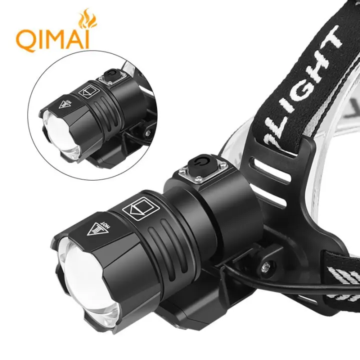 Faro delantero XHP90+COB de luz potente con carga USB y zoom, luz roja de advertencia, faro delantero de conducción nocturna para exteriores de larga duración. - 1