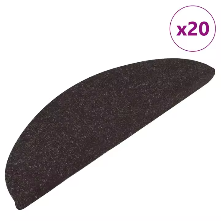 vidaXL Alfombrilla autoadhesiva escalera 20 uds negro 65x22,5x3,5 cm - 1
