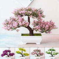 Plantas Artificiales Bonsái Pequeño Árbol En Maceta Flores Falsas Adornos Para Decoración De Hogar Fiesta Boda Accesorios - details 8