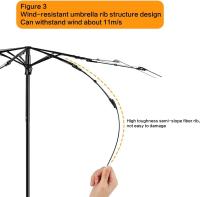Miniparaguas de viaje con estuche, pequeño y compacto, con protección UV para sol y lluvia, ligero y resistente al viento, para mujeres, hombres y niños. - details 2