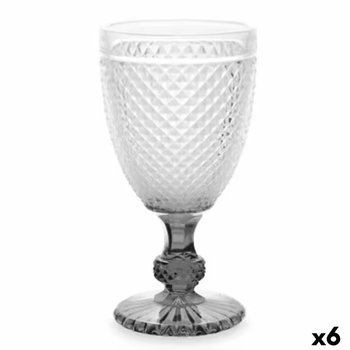 Copa Vivalto PR-00816B/BHA6 SMOKE Transparente Antracita Vidrio 256 ml Diamante (6 Unidades) - 1