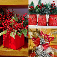 Decoración De Navidad Ramas De Uva Roja Y Estambul De Cerezo Para Decoración De Hogar Regalo De Año Nuevo Boda Accesorio De Flores - details 10