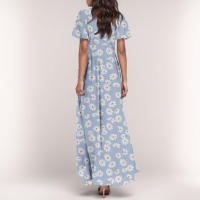 Vestido Largo Elegante Con Cuello En V Para Mujer Traje De Boda De Noche Fiesta Vestido De Fiesta Manga Corta Adecuado Para Primavera Verano Otoño - details 28