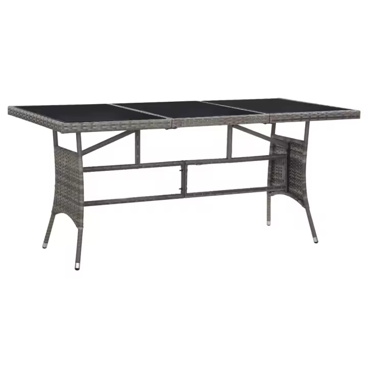 Mesa de Jardín sintético gris 170x80x74 cm - 1
