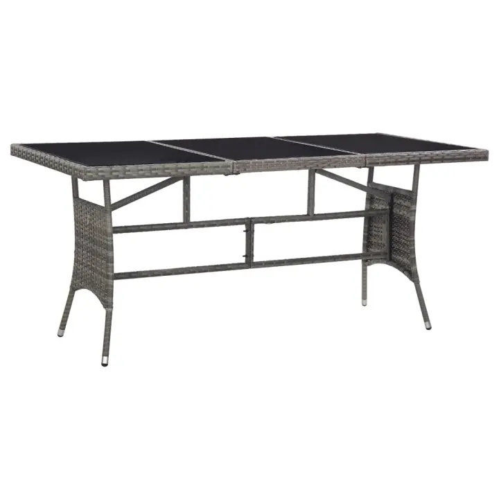 Mesa de Jardín sintético gris 170x80x74 cm - 1