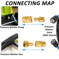 Adaptador De Desconexión Rápida Para Lavar Con Presión Kaikarai M22-15mm a 3/8 Couplers De Liberación Rápida Para La Conexión De La Manguera a Los Bombas De Agua 5000 PSI - details 1