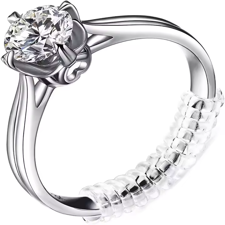 5 Pack Ajustador De Tamaño De Anillo Con 3 Tamaños Sizer De Anillo De Silicona Espiral Para Anillos Sueltos Herramienta De Medición De Joyería - 1