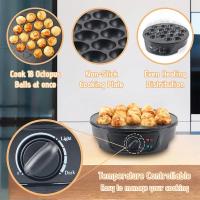 Máquina Eléctrica Para Hacer Bolas De Calamares Y Pollo Frito Mini Para El Hogar Us/Eu/Reino Unido En Color Negro Con Superficie Antideslizante Aluminio 750W - details 3
