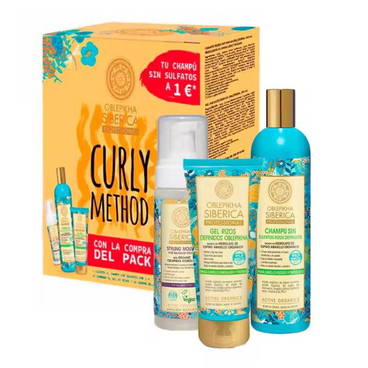 NATURA SIBERICA OBLEPIKHA CHAMPU SIN SULFATOS RIZOS 400ML + GEL DE RIZOS 200ML + ESPUMA 170ML - 1