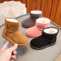 Botas De Nieve Para Niños Estilo Conciso De Peluche Sólido Color Unisex Botas Cortas Invierno Antideslizantes Tallas 23-36 - details 3