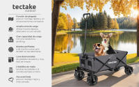 Tectake - Carrito plegable de mano HEIDRUN, 80 kg de capacidad, 114 x 51 x 48,5–120,5 cm, Carrito de transporte, Estable y robusto, Incluye bolsa de transporte, Ruedas extra anchas, Transporte fácil por diferentes tipos de suelo, Lona extraíble - details 0
