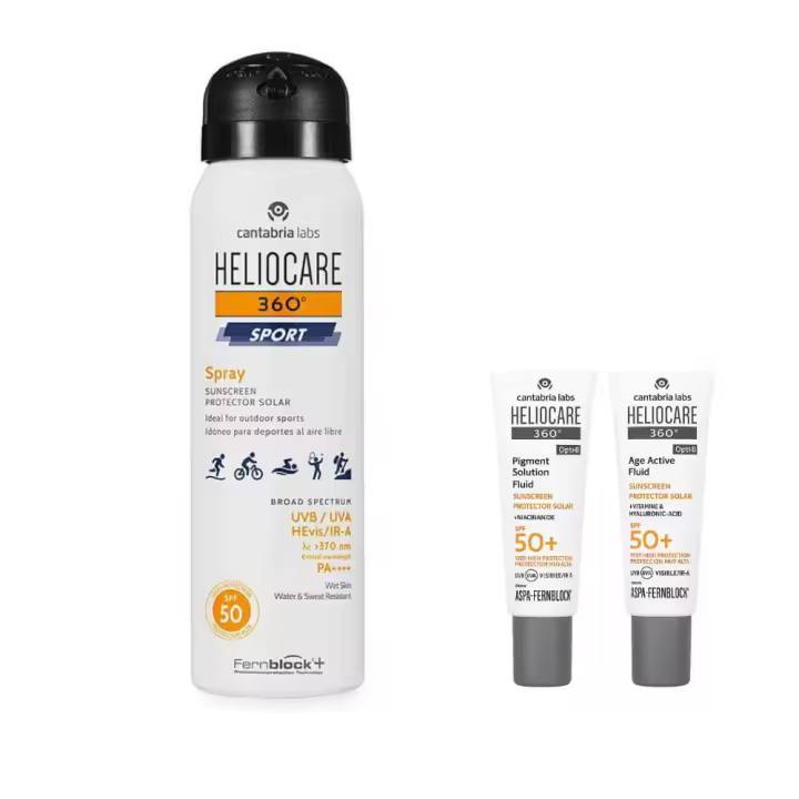 Heliocare 360° Spf 50+ Sport Spray 100 ml + Regalo Protector Age Fluid y Pigment Fluid 3 ml - 1