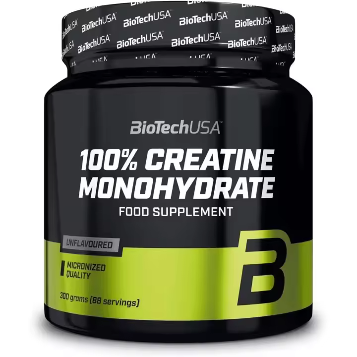100% Creatine Monohydrate BiotechUSA Sin sabor 300g Incrementa el musculo creatina incrementa la fuerza y el rendimiento 88 servicios - 1