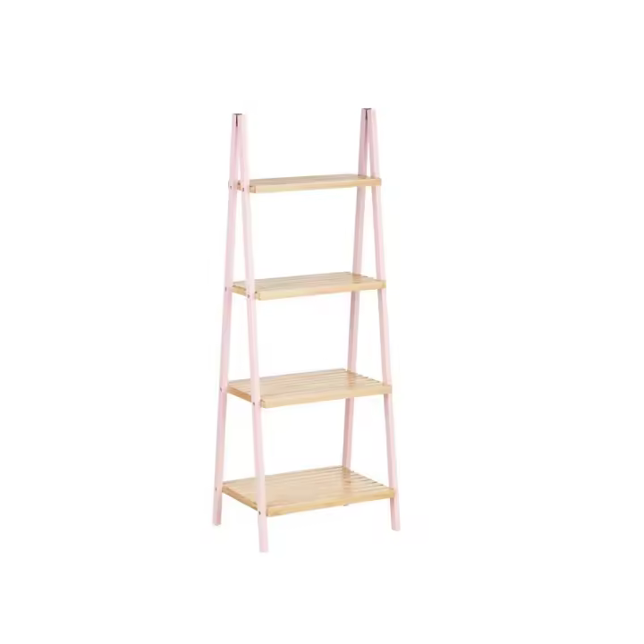 Estantería de Baño Berilo Rosa Natural Bambú Madera de Pino 40 X 109,3 X 30 Cm - 1