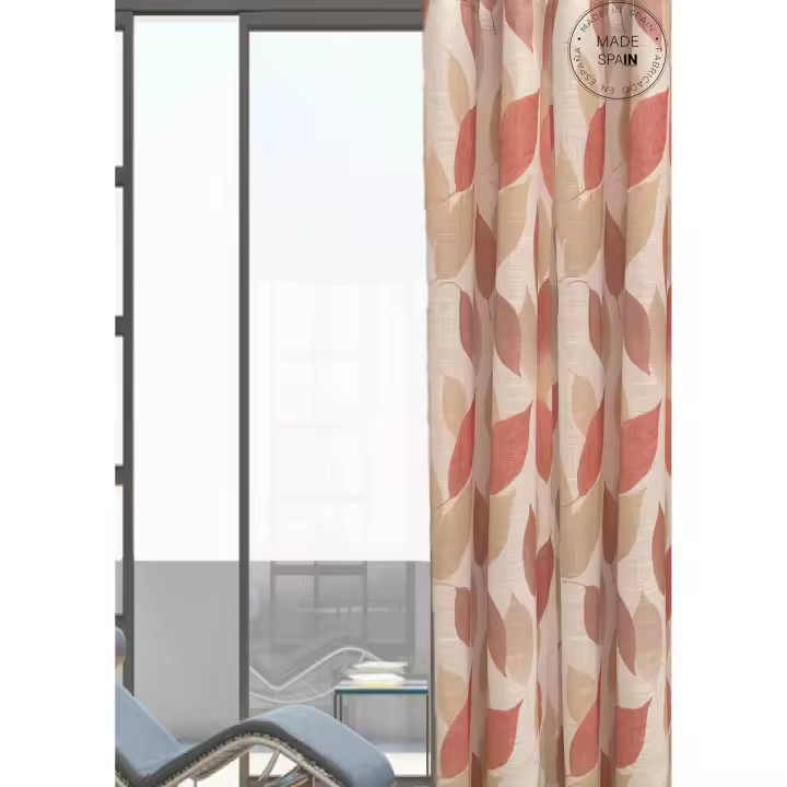 Visillo Bora Roja: La Cortina Perfecta para tu Comedor y Dormitorio. Con su diseño translúcido y ollados, la Bora Roja aporta un toque de elegancia y sofisticación a tu hogar. Confeccionada con un tejido de alta calidad y un diseño ornamental en estampaci - 1