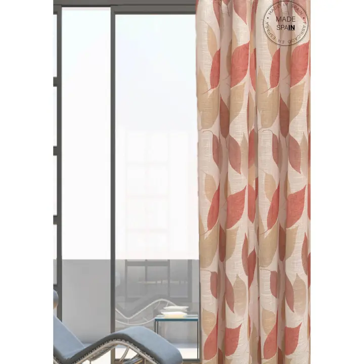 Visillo Bora Roja: La Cortina Perfecta para tu Comedor y Dormitorio. Con su diseño translúcido y ollados, la Bora Roja aporta un toque de elegancia y sofisticación a tu hogar. Confeccionada con un tejido de alta calidad y un diseño ornamental en estampaci - 1