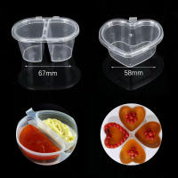 10PCS Copas De Salsa Desechables De Plástico 50/100ml Caja De Alimentos Tapa De Pintura Paleta Reutilizable Para Cocina Condimentos - details 0