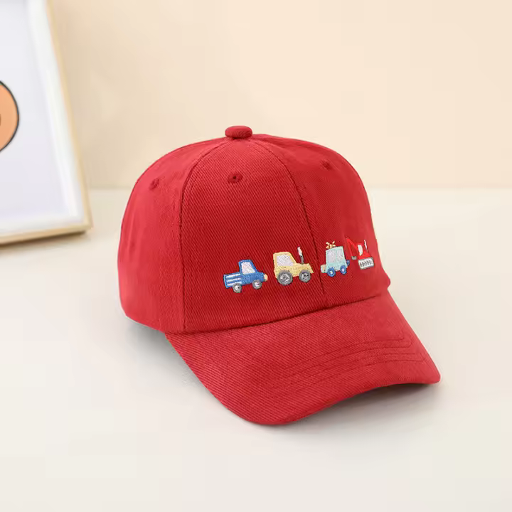 Gorro De Béisbol Para Niños Con Bordado De Bulldozer Y Excavadora Ropa Deportiva Para Verano Ajustable Unisex Edad 2-8 Años - 1