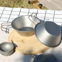 Taza De Camping Ti Sierra 300ml Ultra-ligera Con Mano Para Exterior Platos De Camping Senderismo Picnic Sin Plegar Material De Titanio - details 4