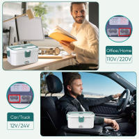 Fiambrera eléctrica de 1,8 l, calentador de alimentos portátil 2 en 1, 12V-24V, 80W, para coche/camión/hogar, caja de autocalentamiento - details 1