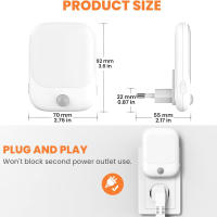 Lámpara De Noche LED Con Sensor De Movimiento Para Habitación Infantil EU Plug Automático De Atardecer a Amanecer Sensor Dimmable Sin Cable Para Armario - details 0