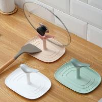 Pan tapa titular de silicona multifuncional espátula cuchara estante cocina almacenamiento organizador soporte blanco - details 3
