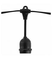 Sanda - Guirnaldas Luces Exterior 10 Metros - 10 Portalámparas Led E27 - Negro - Cable Impermeable - TIRA DE PORTALAMPARAS 10CASQUILLOS - Amplia Cobertura - details 5