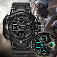 Reloj Digital Militar Para Hombres Reloj Deportivo De Exteriores Resistente Al Agua Con Luz Luminosa Cronógrafo Estudiante Reloj De Pulsera Electrónico - details 0