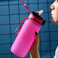 Botella De Agua Deportiva 700ML Bounce Con Gradiente De Colores Estilo Estudiantil Con Tiras Y Palanca Para Exteriores - details 4