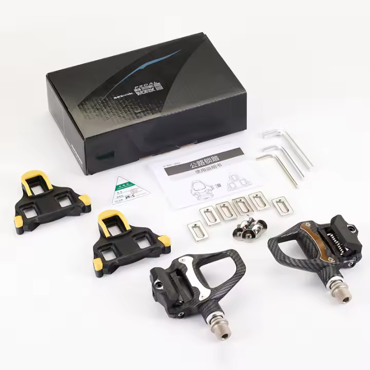 Pedales De Bicicleta De Carretera RACEWORK En Fibra De Carbono Patrón Auto-Enganchar Para Sistemas SPD Accesorios De Bicicleta - 1