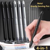 Bolígrafo Multifunción 4 En 1 De Metal Con Sensor De Gravedad Para Estudiantes 3 Colores Mezcla De Bolígrafo De Bola Y Lápiz Mecánico Estuche De Firmas - details 0