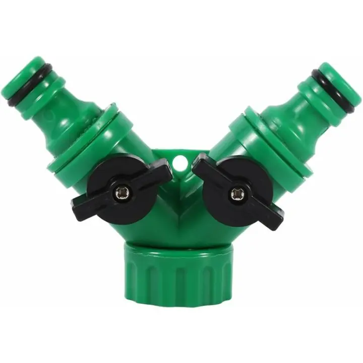 Divisor de Manguera de 2 Vías, conector de Manguera de Jardín de Riego por Goteo con adaptador Ro de válvula Y - 1