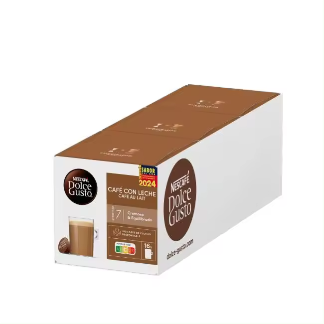 NESCAFE DOLCE GUSTO café con leche intensidad 7 estuche 16 cápsulas-TOTAL 96 Capsulas - 1
