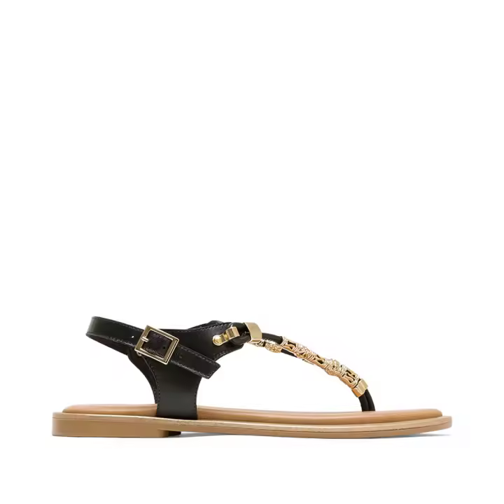 PORRONET  SANDALIA METAL PIEL NEGRO - 1
