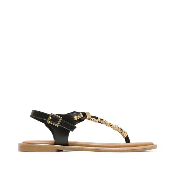 PORRONET  SANDALIA METAL PIEL NEGRO - 1
