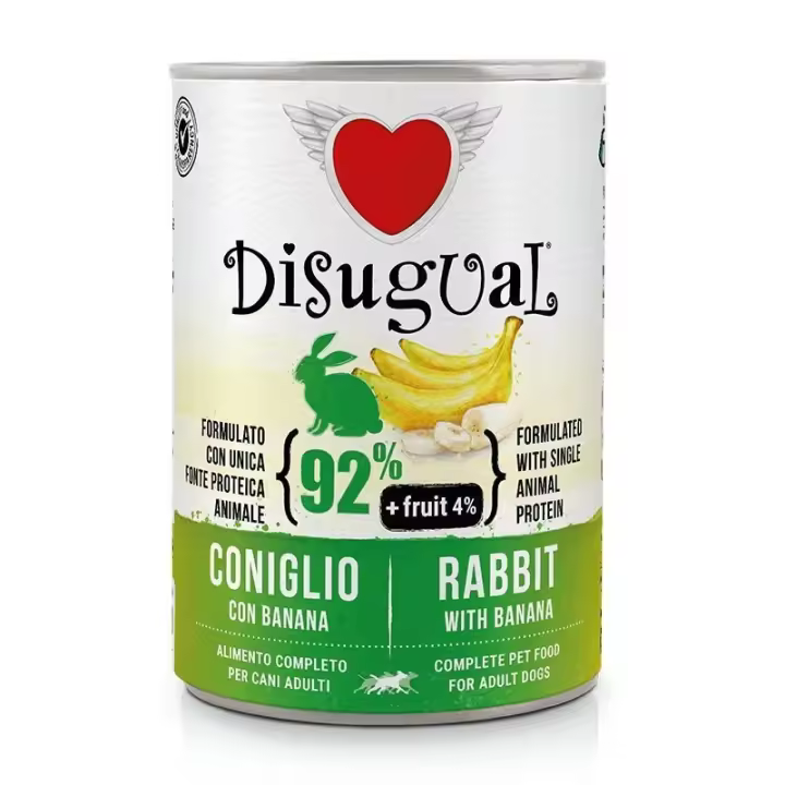 Disugual Fruit Latas de Conejo con Banana para Perros - 1