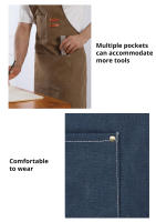 Delantal De Lona Resistente Al Aceite Para Cocina Y Jardín Algodón Para Té De Leche Y Café Tienda De Café Trabajo Denim Unisex - details 3