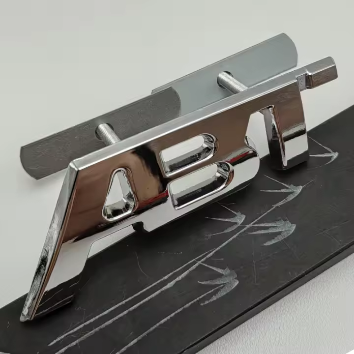 Emblema De Coche ABT Logo 3D Plata Cromada Negra Adorno De Rejilla Delantero Material Metálico Peso 53g Personalizable - 1