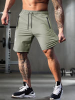 Shorts Casuales Para Hombre De Color Sólido Con Bolsillos De Cierre De Cremallera Y Cintura Elástica Con Cordón. Adecuados Para Verano Y Uso Diario. - details 17