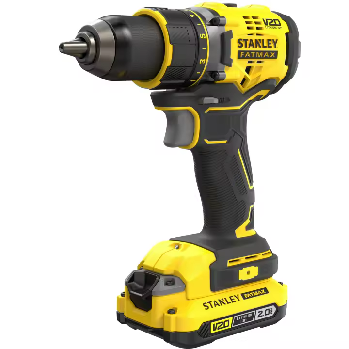 Stanley Taladro Atornillador BRUSHLESS V20 18V 80Nm con 2 baterías Li-Ion 2Ah - 1