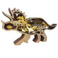 Wolf Totem Decorativo De Madera Vacío Navidad Animal Creatividad Adorno De Escritorio Para Coche Decoración LED Para Sala De Estar - details 17