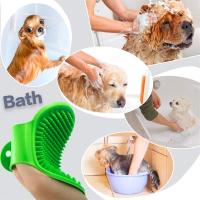 Cepillo de aseo para perros-Cepillo de baño para mascotas-Cepillo de baño con correa ajustable-Mango de goma para perros y gatos de pelo largo y corto - details 1