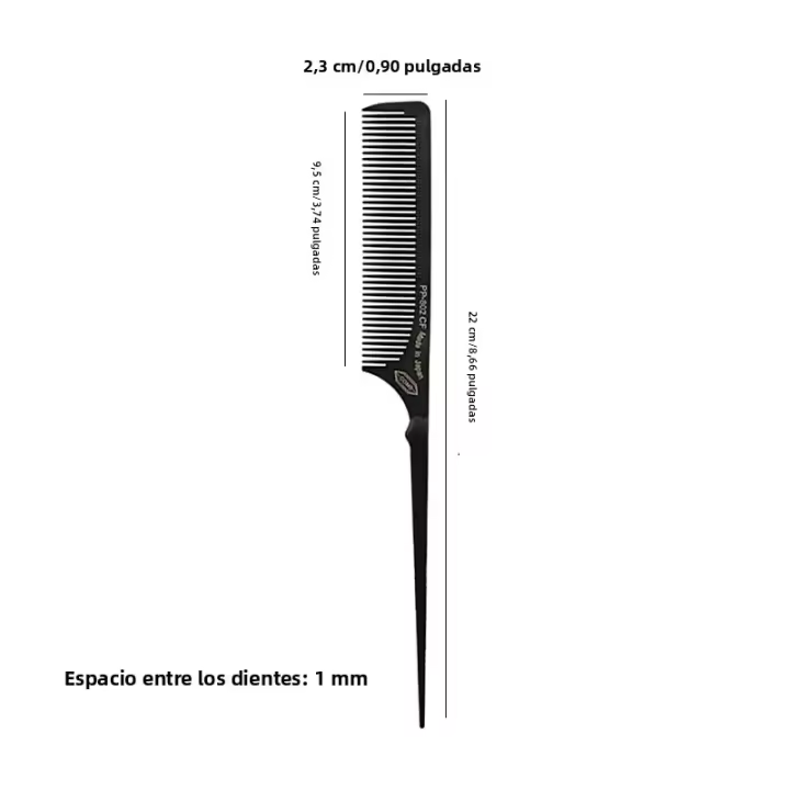 Cepillo De Pelo Profesional Para Peluquería Y Salón Negro Antiestático Corte De Cabello Carbono Barbería Cepillo De Dientes Para Cabello Negro - 1