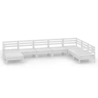VIDAXL 3082985 pack de 8 piezas para jardín fabricadas en madera de pino maciza con acabado en blanco vida xl - 1