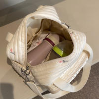 Bolso De Diaper Para Bebé Con Patrón De Oso Y Flores En Algodón Beige Con Cierre De Cremallera Estilo HOBO Bolsa De Equipaje - details 8
