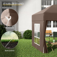 Gazebo 2x2m with 4 Paredes laterales y Ventanas, Protección UV, tienda de Jardín con Bolsa de Transporte incluida, Canvas Oxford de Maple Fuerte, Blanco - details 4